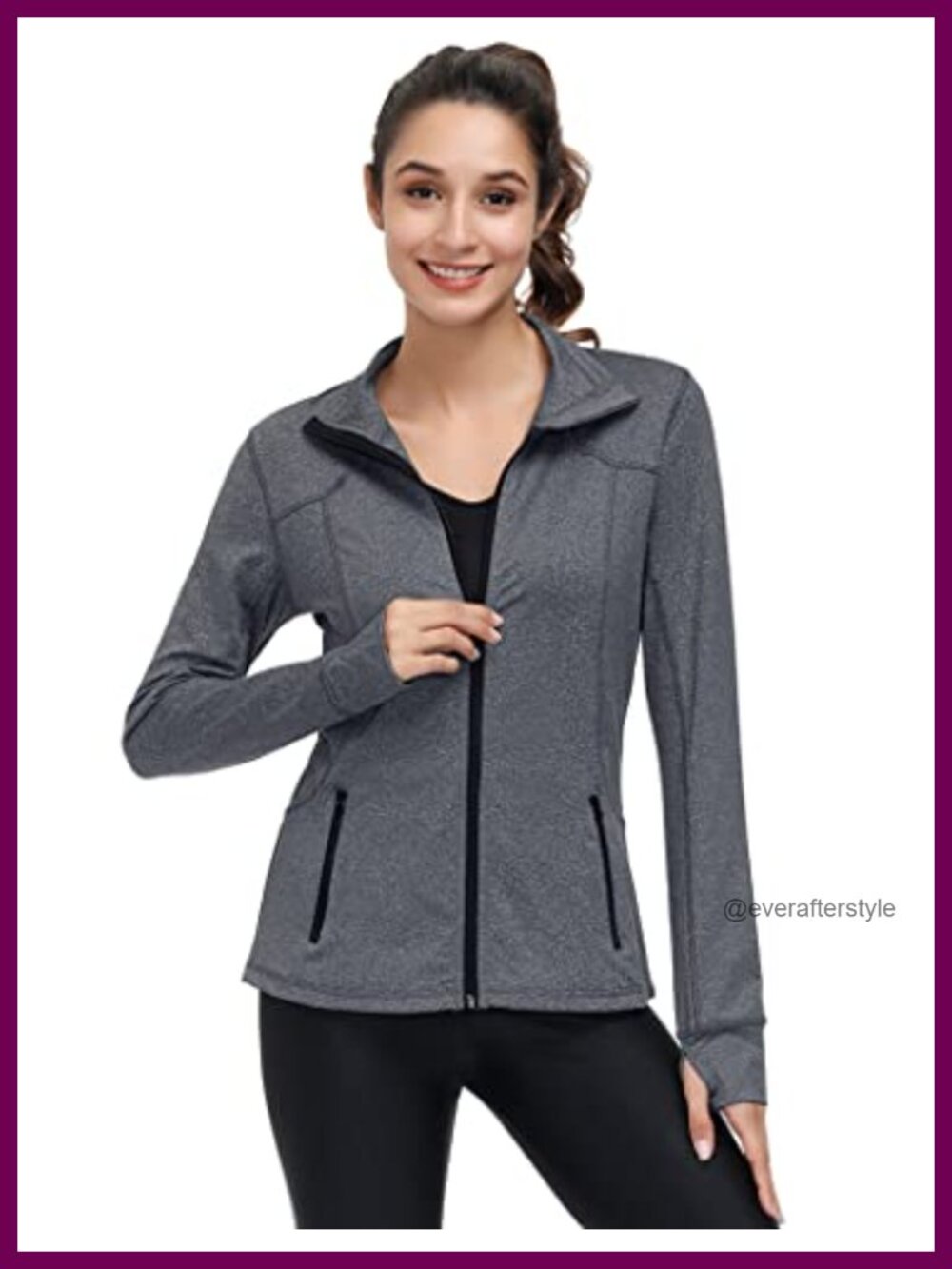 Dolcevida Womens Full Zip Athletic Jacket Lightweight Workout Jacket